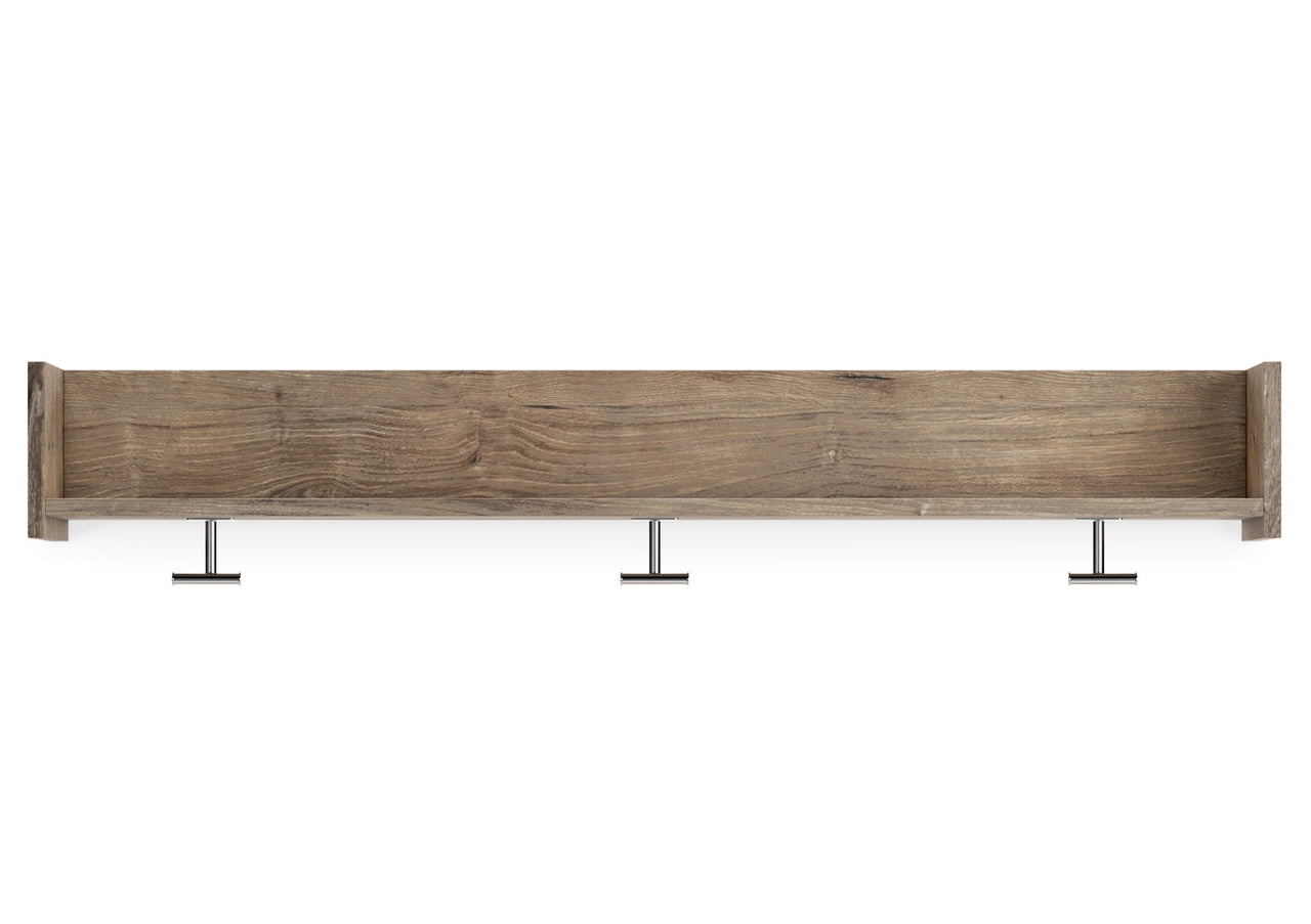 Oliah - Wall Mounted Coat Rack w/Shelf - Natural