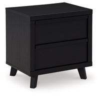 Danziar - Two Drawer Night Stand - Black