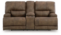 Beckley Place - Power Reclining Loveseat With Console / Adjustable Headrest - Earth