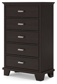 Covetown - Five Drawer Chest - Dark Brown