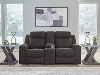 Brysonview - Double Reclining Loveseat With Console - Charcoal