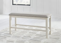 Robbinsdale - Dbl Counter Height Upholstered Dining Bench - Antique White