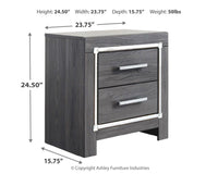 Lodanna - Two Drawer Night Stand - Gray