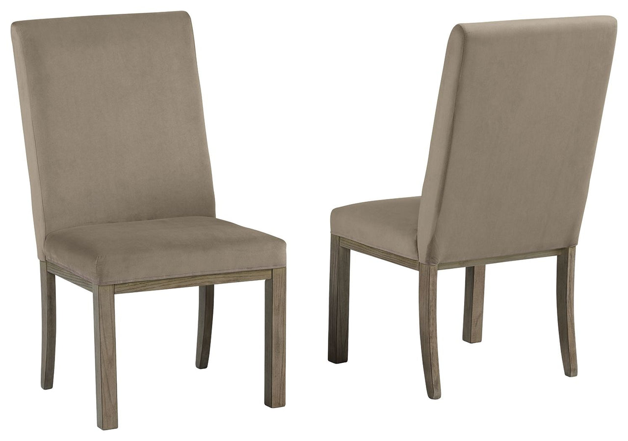 Chrestner - Dining UPH Side Chair (Set of 2) - Gray / Brown
