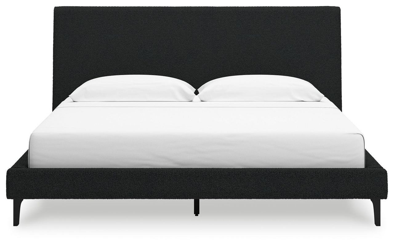 Cadmori - Upholstered Bed With Roll Slats