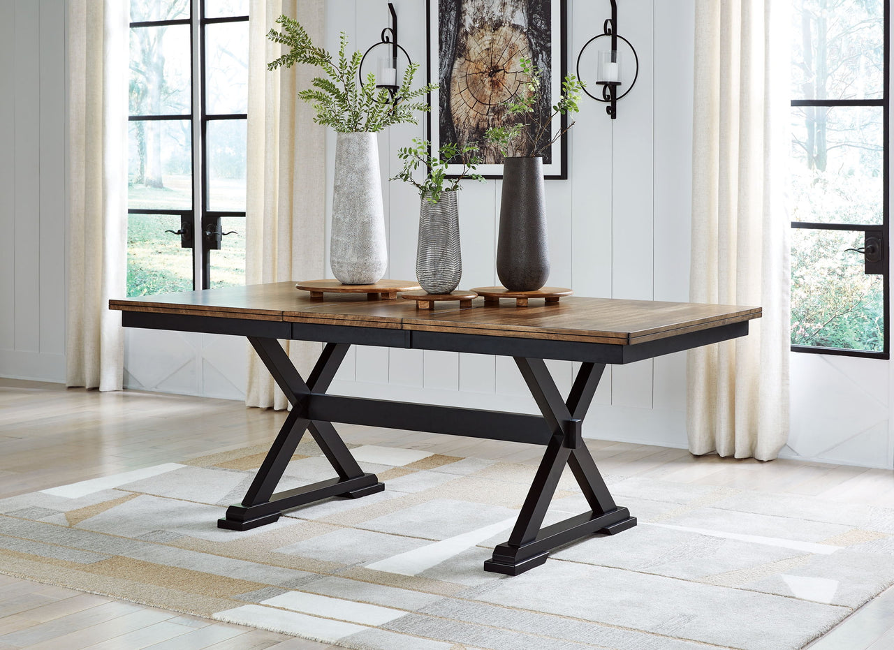 Wildenauer - Rectangular Dining Extension Table - Brown / Black