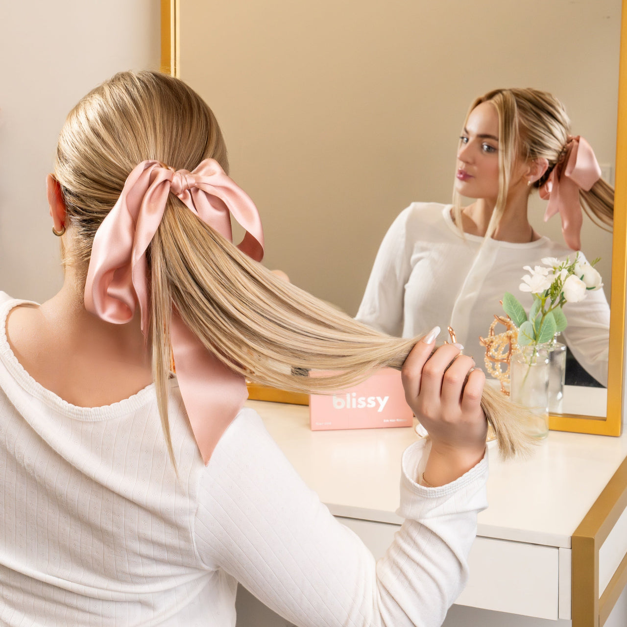 Blissy Hair Ribbon - Rose Gold