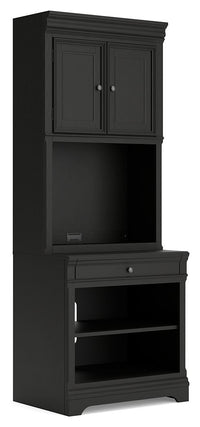 Beckincreek - Bookcase With Door Hutch - Black