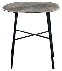 Laverford - Round End Table - Chrome / Black