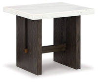 Burkhaus - Rectangular End Table - White / Dark Brown
