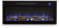 Entertainment Accessories - Fireplace Insert With Faux Birch Log Set - Black