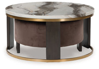 Jazmore - Nesting Cocktail Tables (Set of 2) - Brown / Brass Finish