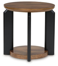 Kraeburn - Round End Table - Brown / Black