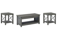 Freedan - 3 Pc. - Coffee Table, 2 End Tables - Grayish Brown