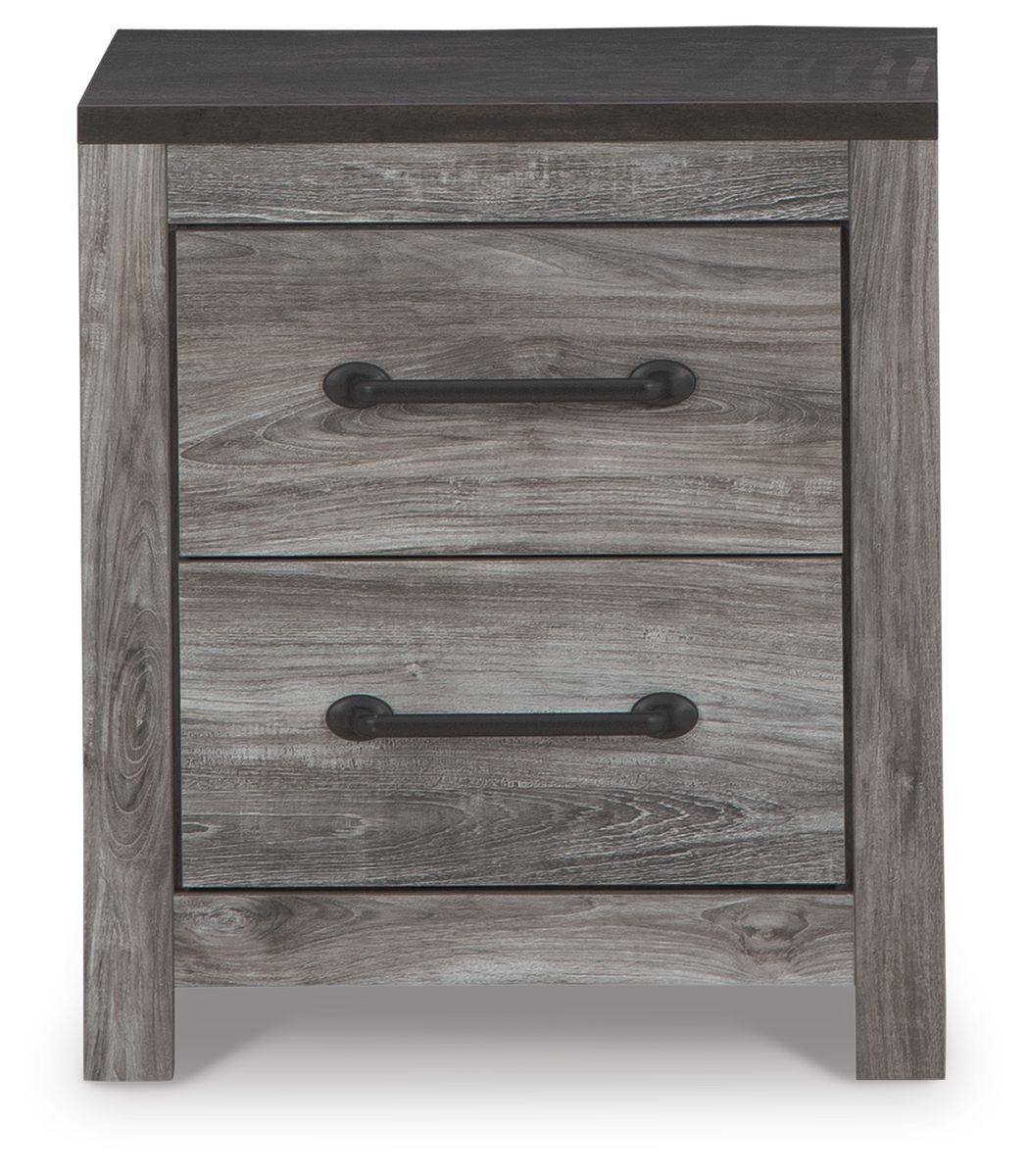 Bronyan - Two Drawer Night Stand - Dark Gray