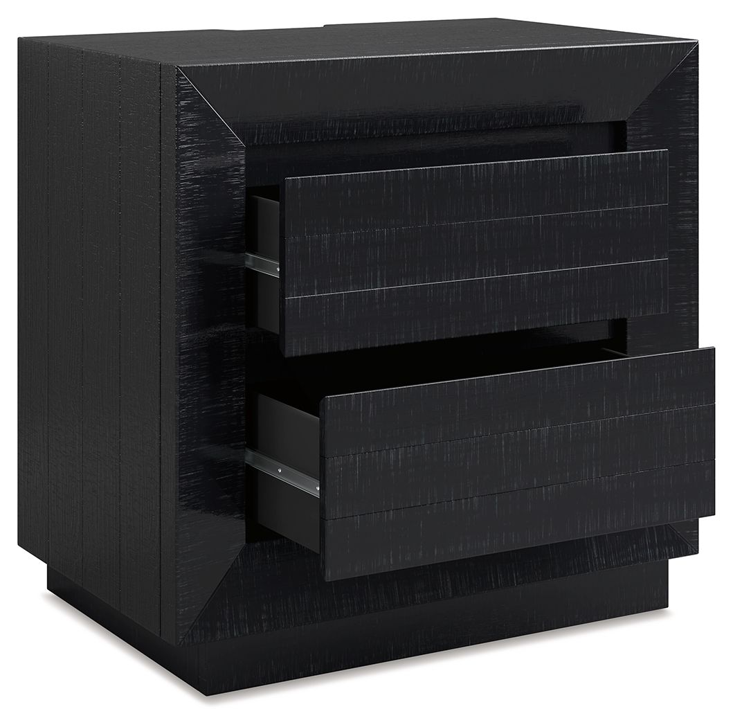 Londer - Two Drawer Night Stand - Black
