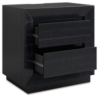 Londer - Two Drawer Night Stand - Black