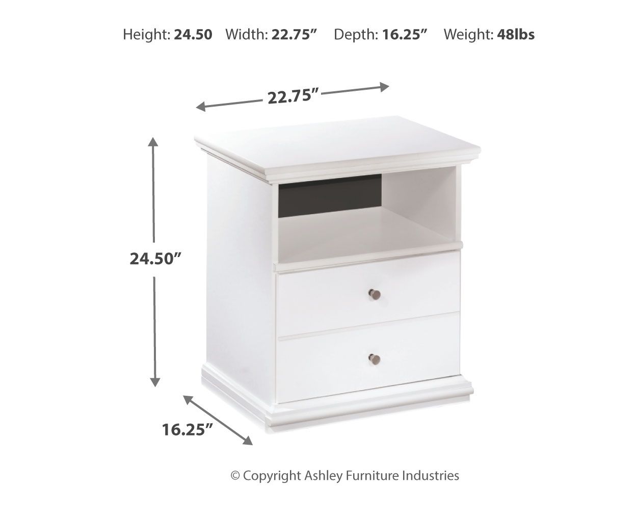 Bostwick Shoals - One Drawer Night Stand - White