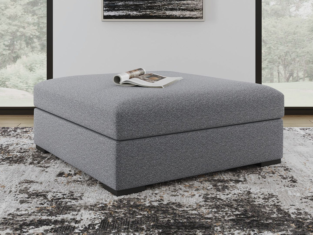 Bealton - Oversized Accent Ottoman - Salt And Pepper