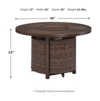 Paradise Trail - 5 Pc. - Conversation Set with 4 Swivel Lounge Chairs - Medium Brown