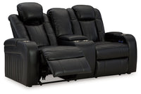 Caveman Den - Power Reclining Loveseat with Console/ Adj Hdrst - Midnight