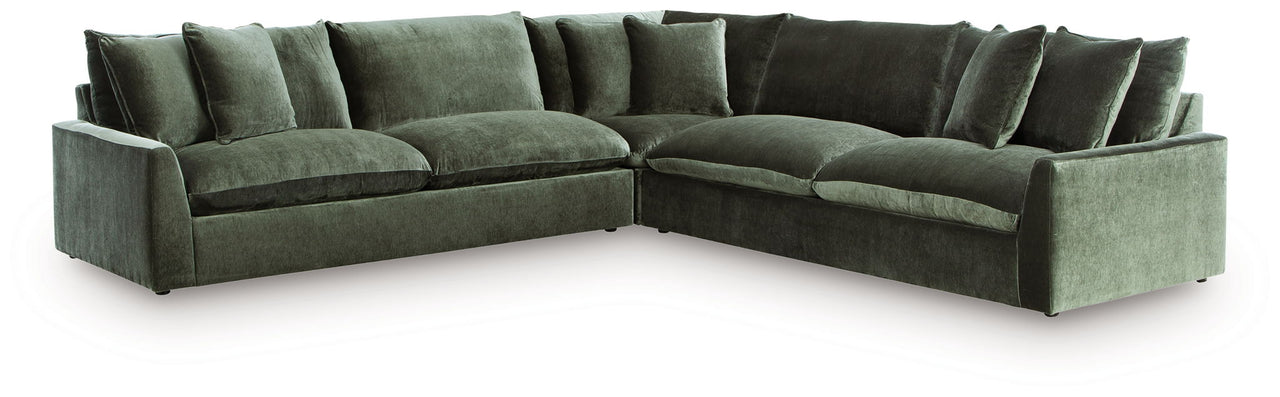 Carriage View - 3-Piece Sectional - Jade