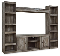 Wynnlow - 4-Piece Entertainment Center With LG TV Stand W/Fireplace Option - Gray