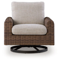 Dolan Creek - Swivel Lounge With Cushion - Gray / Brown