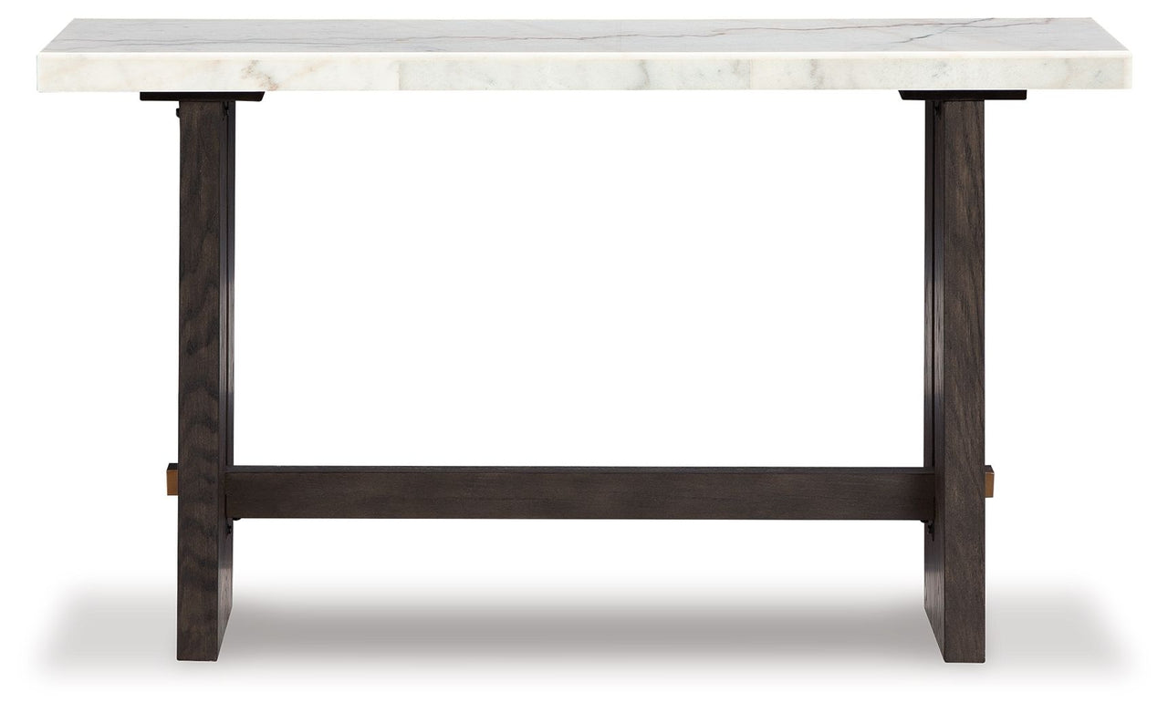 Burkhaus - Sofa Table - White / Dark Brown