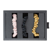 Blissy Skinny Scrunchies - Black, Gold, Pink