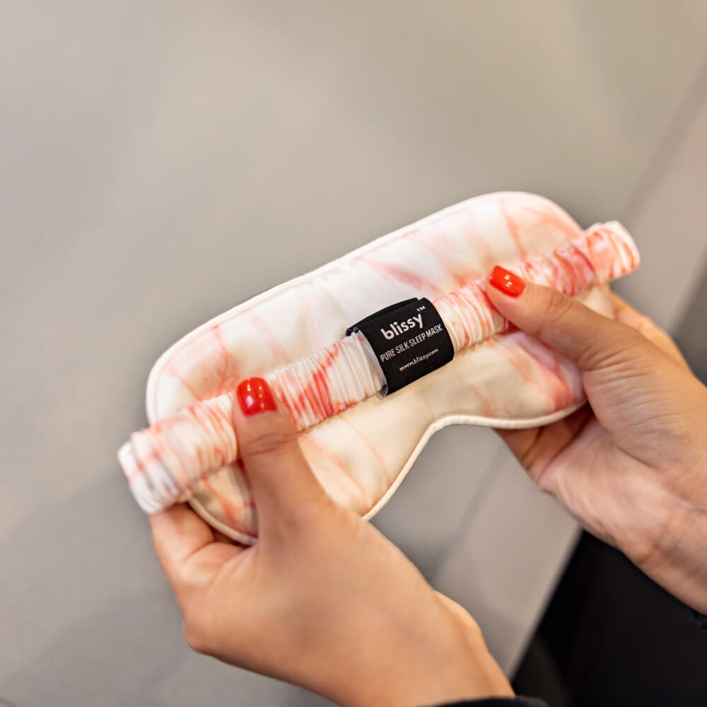 Sleep Mask - Rose White Marble