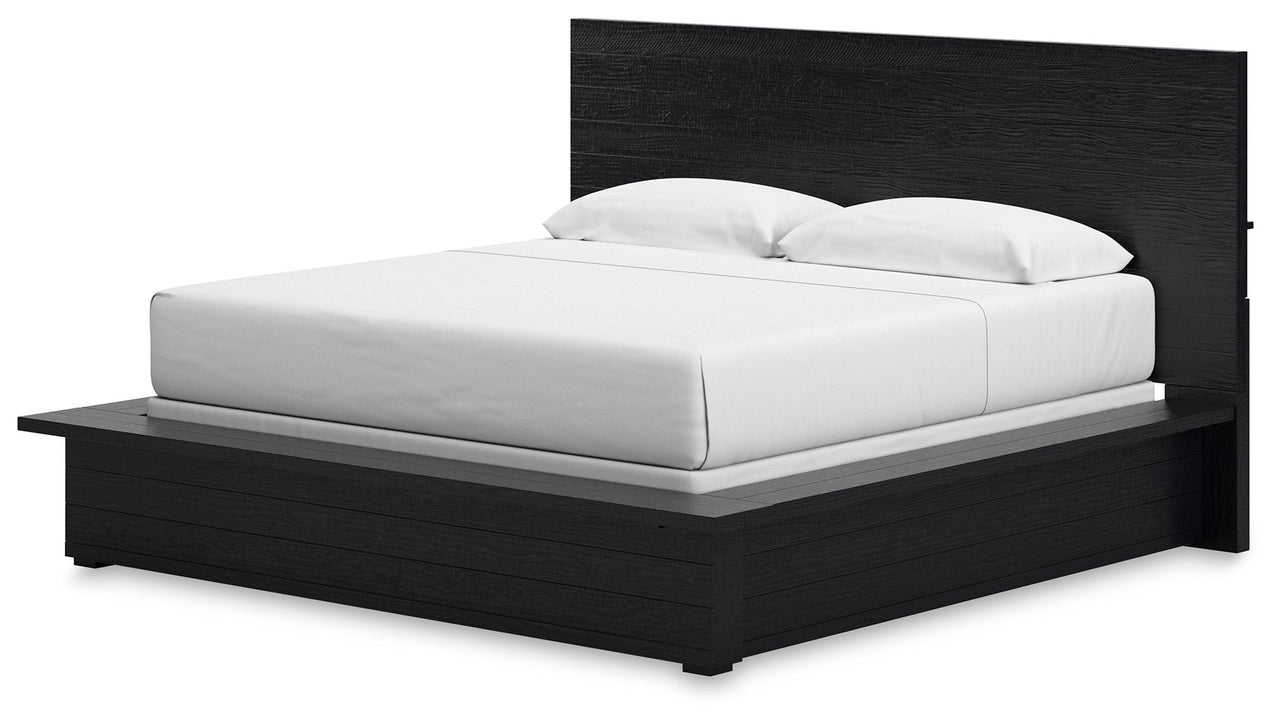 Londer - King Panel Bed - Black