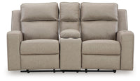 Lavenhorne - Dbl Rec Loveseat W/Console - Pebble