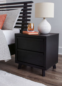 Danziar - Two Drawer Night Stand - Black