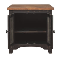 Valebeck - Rectangular End Table - Black / Brown
