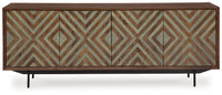 Dreggan - Accent Cabinet - Brown / Gold Finish