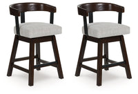 Haddigan - Upholstered Swivel Barstool (Set of 2) - Dark Brown