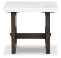 Burkhaus - Rectangular End Table - White / Dark Brown