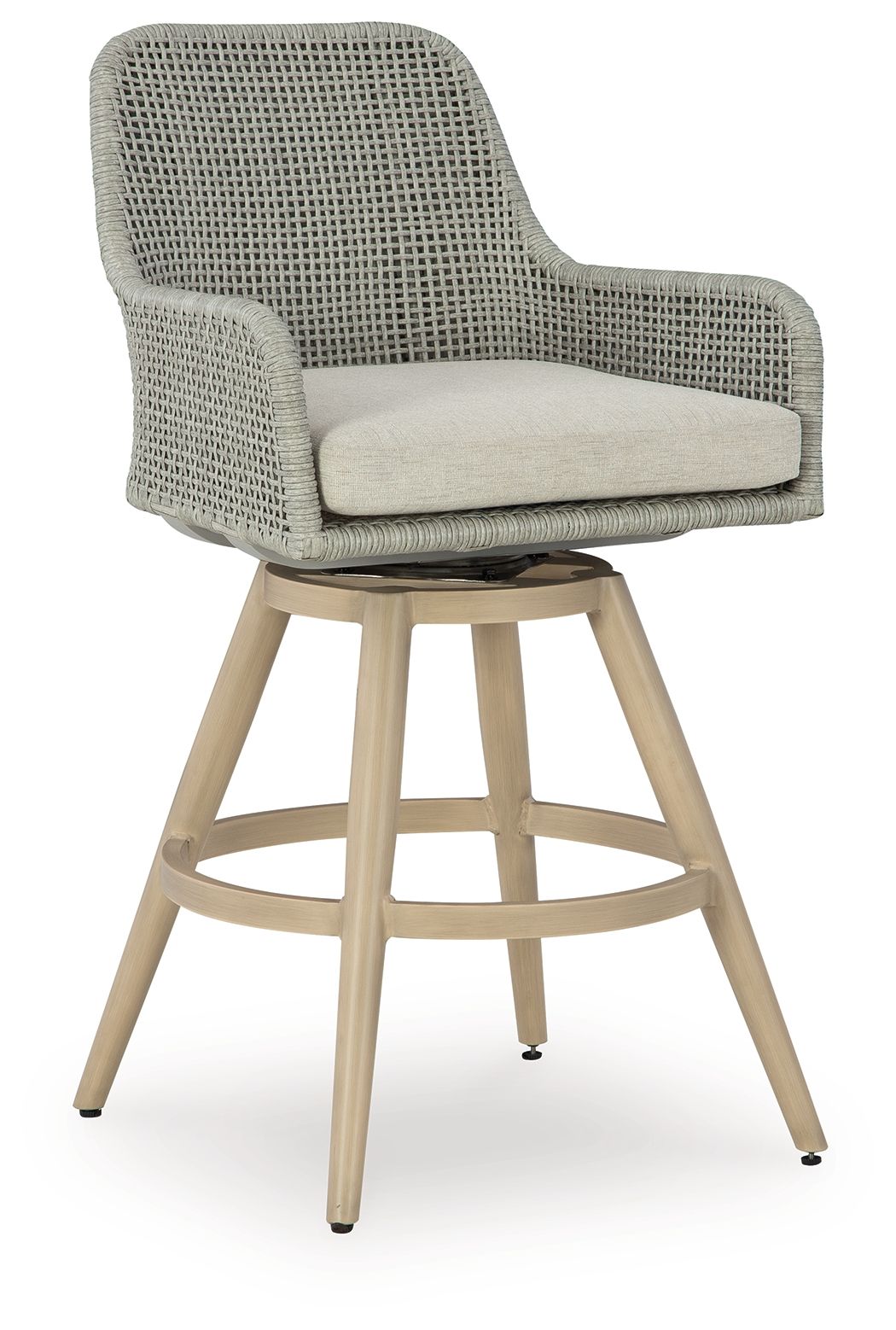Seton Creek - Barstool With Cushion (Set of 2) - Beige / Gray
