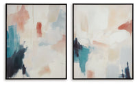 Caldish - Wall Art Set (Set of 2) - Blue / White / Pink