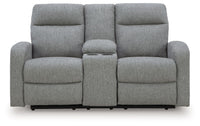 Gauntlet - Double Recline Loveseat With Console - Sterling