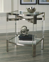 Chaseton - Accent Table - Clear / Silver Finish