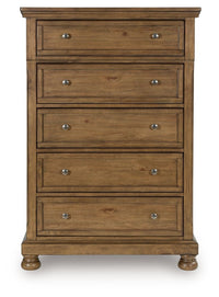 Feddinger - Five Drawer Chest - Medium Brown