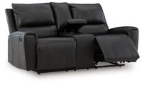 Glossmore - Reclining Loveseat With Console - Black