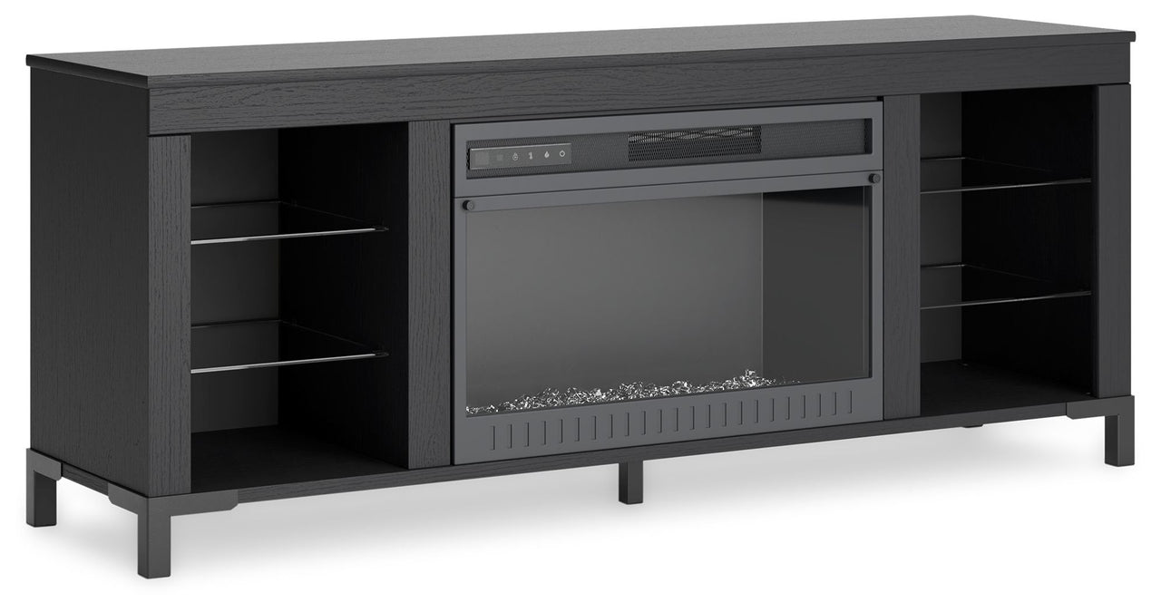 Cayberry - TV Stand With Fireplace - Black