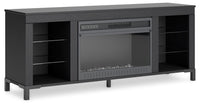 Cayberry - TV Stand With Fireplace - Black