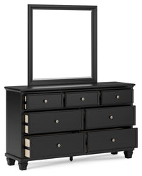 Lanolee - Dresser And Mirror - Black
