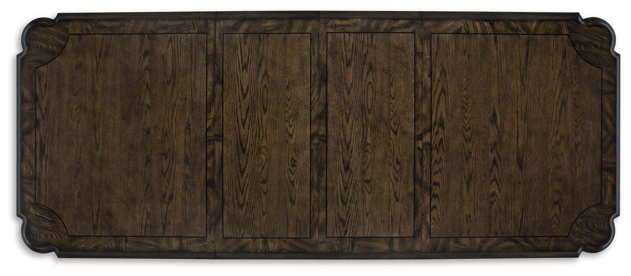 Maylee - 11 Pc. - Dining Extension Table, 4 Side Chairs, 2 Arm Chairs, Storage Bench, Buffet And Hutch - Dark Brown