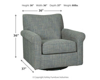 Renley - Swivel Glider Accent Chair - Ash
