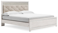 Altyra - King Panel Bed With Upholstered Headboard - White